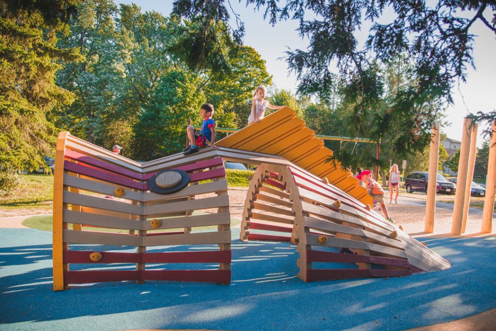 Earthscape play Riverside Park, Guelph Ontario Accoya Fish