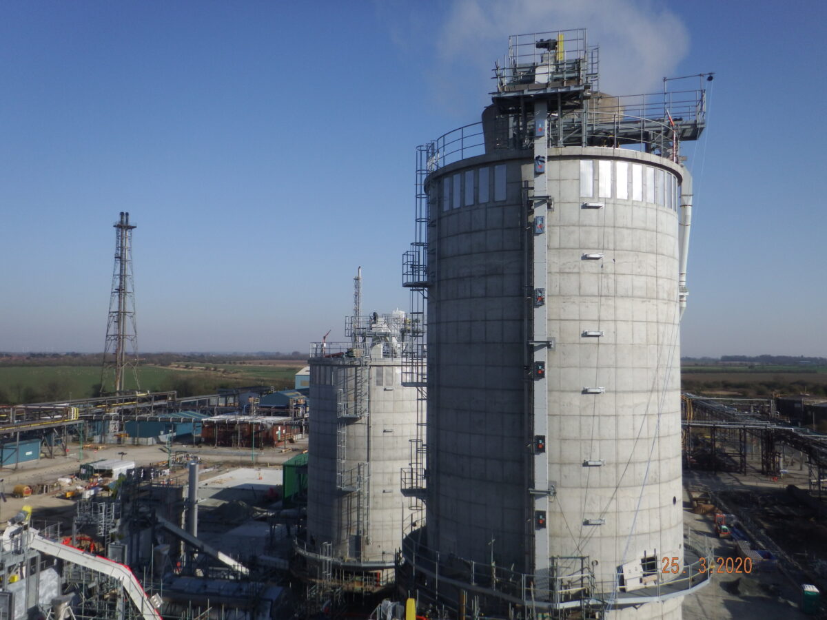 Accsys' Tricoya plant in Hull under construction in June 2020