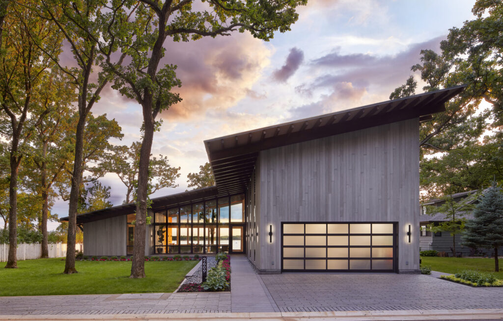 Charred Accoya wood from reSAWN Timber clads this lakeside house in Iowa, USA, and was also used on the Guinness Open Gate Brewery